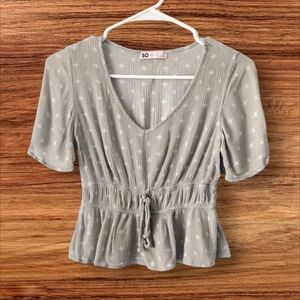SO Green Peplum Top Size Juniors XS